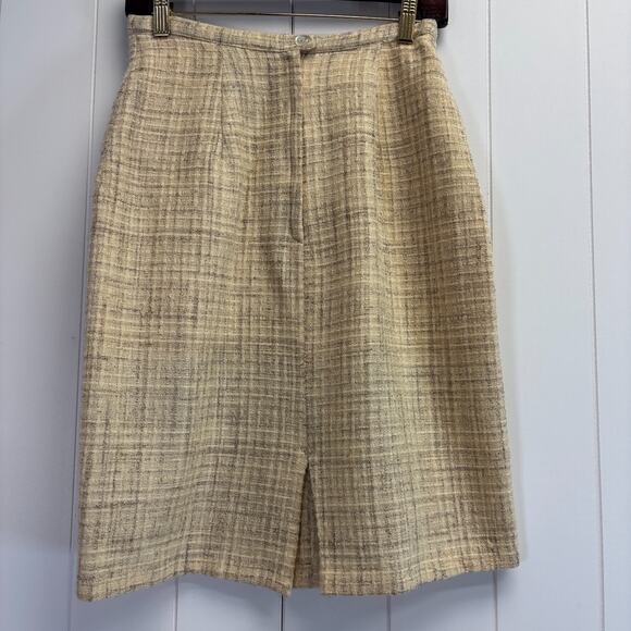 Vintage Unbranded Womens Academia Plaid Wool Straight Skirt Size M Preppy Office - Picture 2 of 8